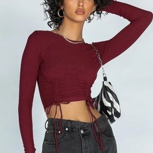 Princess Polly stormi top red adjustable